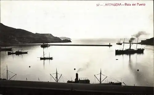 Ak Cartagena Murcia Spanien, Hafen