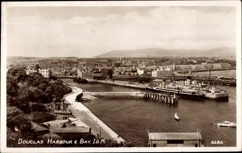 Ak Douglas Isle of Man, Hafen, Bucht