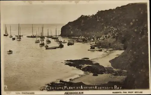 Ak Abersoch Wales, Vergnügungsflotte vor Anker