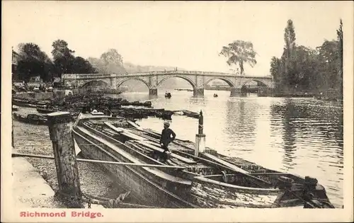 Ak Richmond Yorkshire England, Brücke