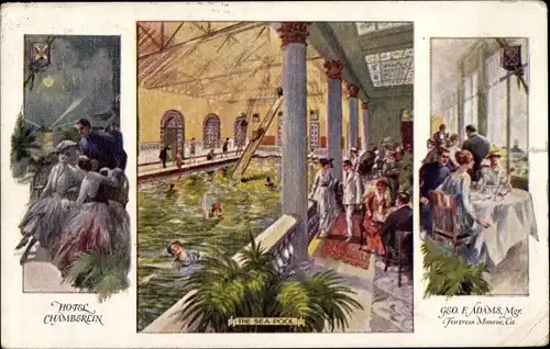 Ak Hampton Virginia USA, Fort Monroe, Sea Pool, Hotel Chamberlin