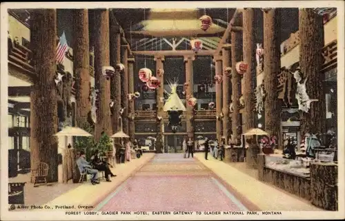 Ak Montana USA, Glacier Park Hotel, Forest Lobby