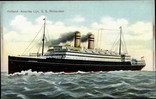 Ak Dampfschiff SS Rotterdam, HAL, Holland Amerika Lijn