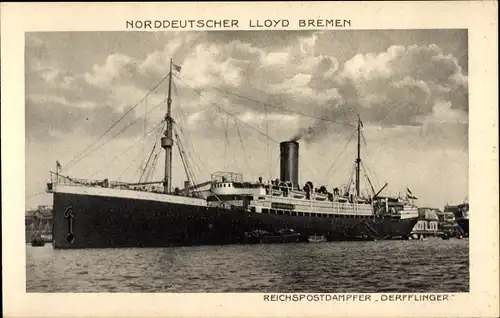 Ak Norddeutscher Lloyd Bremen, Reichspostdampfer Derfflinger, Dampfschiff