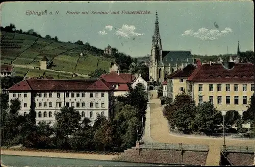 Ak Esslingen am Neckar, Partie, Frauenkirche, Wohnhäuser