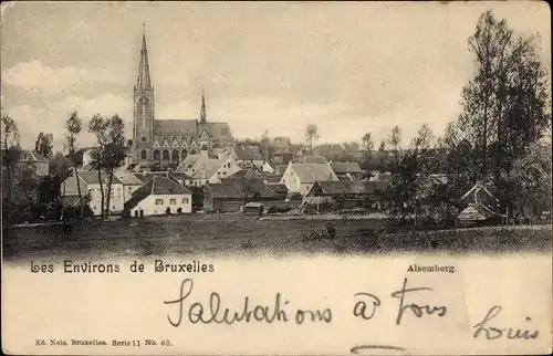 Ak Alsemberg Flämisch Brabant, Kirche