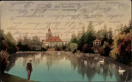 Ak Szczawno Zdrój Bad Salzbrunn Niederschlesien, Schwedenteich