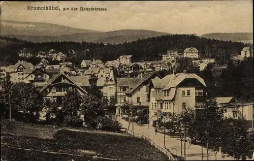 Ak Karpacz Górny Brückenberg Krummhübel Riesengebirge Schlesien, An der Hauptstraße