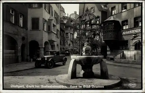 Ak Stuttgart in Württemberg, Hans im Glück-Brunnen