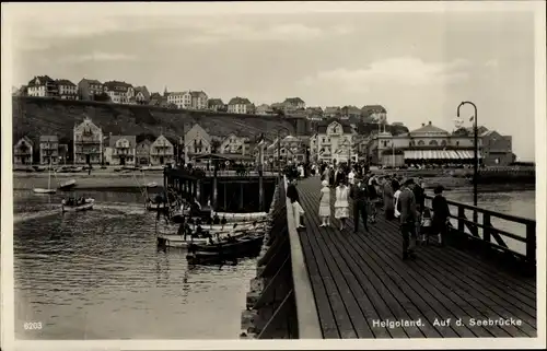 Ak Nordseeinsel Helgoland, Seebrücke