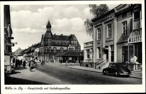 Ak Mölln im Herzogtum Lauenburg, Hauptstraße, Verkehrspavillon