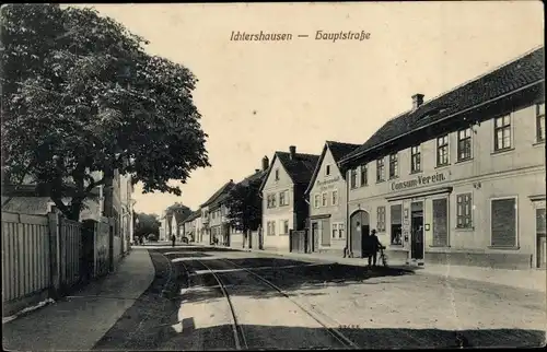 Ak Ichtershausen in Thüringen, Hauptstraße, Konsumverein