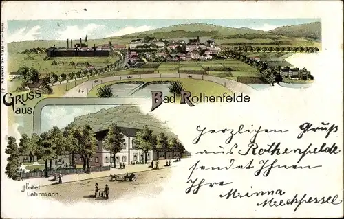 Litho Bad Rothenfelde am Teutoburger Wald, Panorama, Hotel Lahrmann