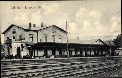 Ak Herzogenrath Nordrhein Westfalen, Bahnhof, Gleisansicht