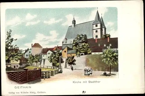Ak Geithain in Sachsen, Kirche, Stadttor