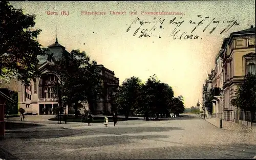 Ak Gera in Thüringen, Fürstliches Theater, Promenadenstraße