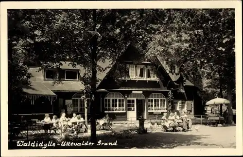 Ak Wehlen an der Elbe Sachsen, Waldidylle im Uttewalder Grund, Gasthaus