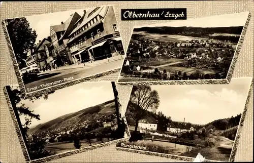 Ak Olbernhau im Erzgebirge, Ernst-Thälmann-Platz, Rungstocktal, Panorama