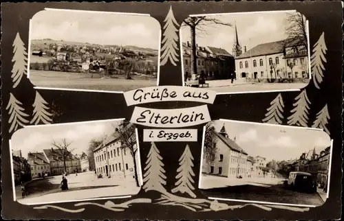 Ak Elterlein im Erzgebirge, Kirche, Rathaus, Panorama