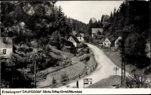 Foto Ak Räumicht Saupsdorf Sebnitz in Sachsen, Straßenpartie