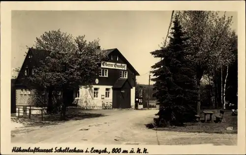 Foto Ak Schellerhau Altenberg im Erzgebirge, Oberer Gasthof, Straßenansicht