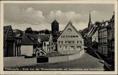 Ak Freiberg in Sachsen, Donatsturm, Jakobikirche, Blick von der Wasserturmstraße