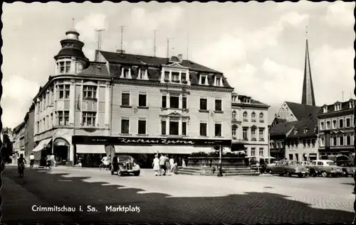 Ak Crimmitschau in Sachsen, Marktplatz