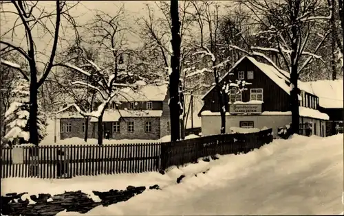 Ak Affalter Lößnitz im Erzgebirge Sachsen, Jugendherberge Clara Zetkin im Winter