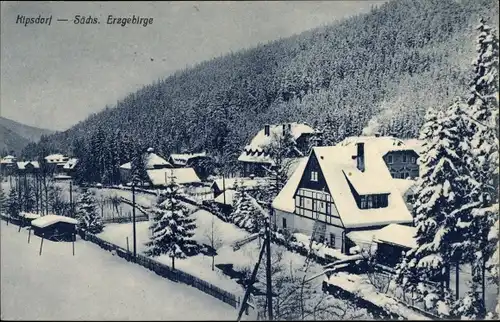 Ak Kipsdorf Altenberg im Erzgebirge, Winteransicht