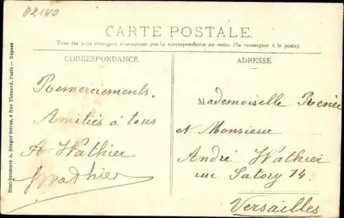 Ak Aisne de Vervin, berittene Polizei