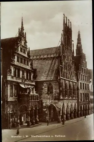 Ak Münster in Westfalen, Stadtweinhaus, Rathaus