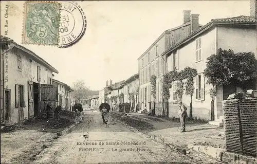 Ak Florent et Argonne Marne, Grande Rue
