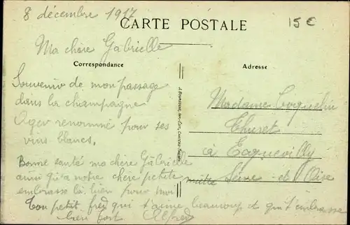 Ak Le Mesnil sur Oger Marne, Blick auf Septs-Vents