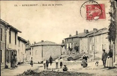 Ak Apremont Ardennes, Rue de la Poste