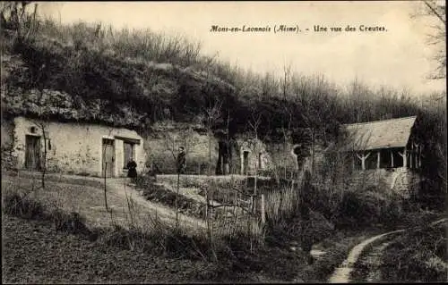 Ak Mons en Laonnois Aisne, Ein Blick auf die Creutes