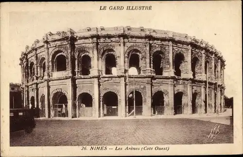 Ak Nîmes Gard, Les Arenes, Westküste