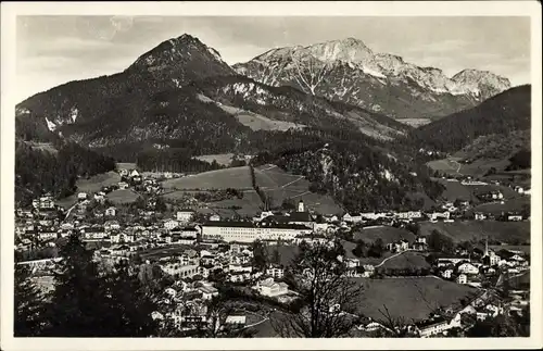 Ak Berchtesgaden in Oberbayern, Ortsansicht mit Untersberg