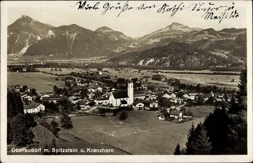 Ak Oberaudorf in Oberbayern, Panorama, Spitzstein, Kranzhorn