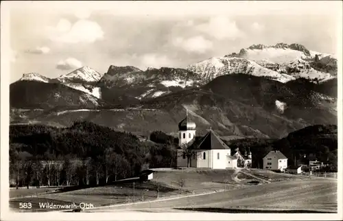 Ak Wildenwart Frasdorf in Oberbayern, Kirche, Berggipfel