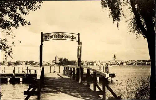 Ak Waren an der Müritz Mecklenburg, Dampferanlegestelle Müritzhöhe Brücke