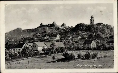 Ak Augustusburg im Erzgebirge, Ortsansicht