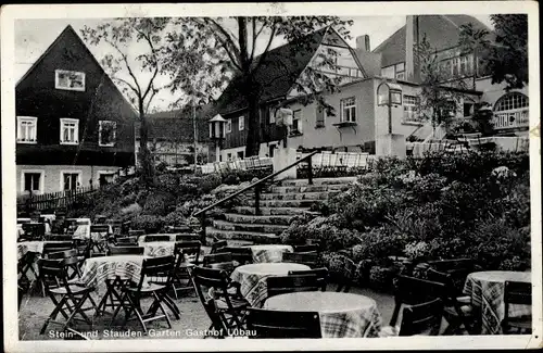 Ak Lübau Rabenau Erzgebirge, Stein- und Staudengarten Gasthof Lübau