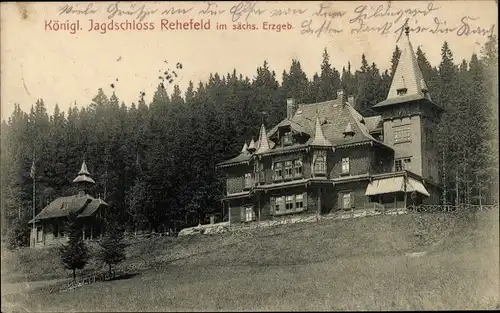 Ak Rehefeld Zaunhaus Altenberg im Erzgebirge, Königliches Jagdschloss