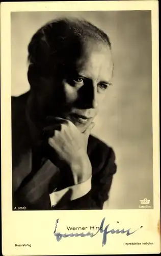 Ak Schauspieler Werner Hinz, Portrait, Autogramm