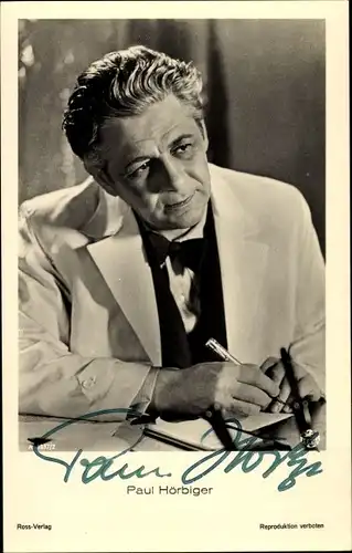 Ak Schauspieler Paul Hörbiger, Portrait, Autogramm
