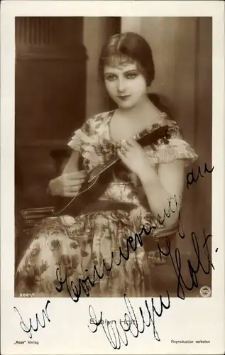 Ak Schauspielerin Evelyn Holt, Portrait, Autogramm