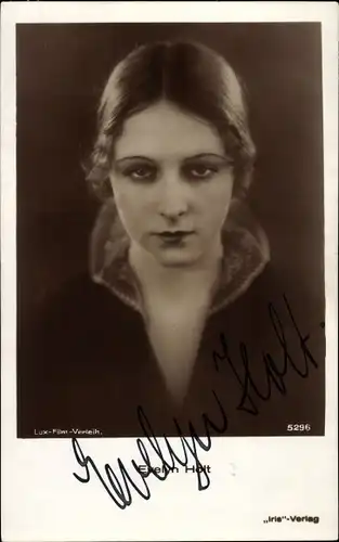 Ak Schauspielerin Evelyn Holt, Portrait, Autogramm