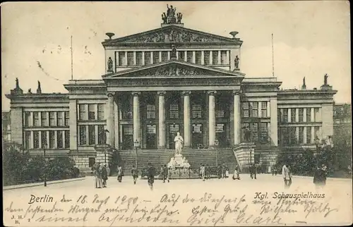 Ak Berlin Mitte, Königliches Schauspielhaus, Denkmal, Passanten