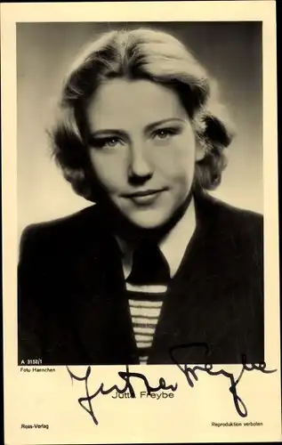 Ak Schauspielerin Jutta Freybe, Portrait, Autogramm