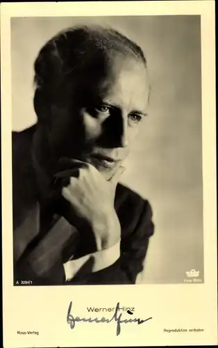 Ak Schauspieler Werner Hinz, Portrait, Autogramm